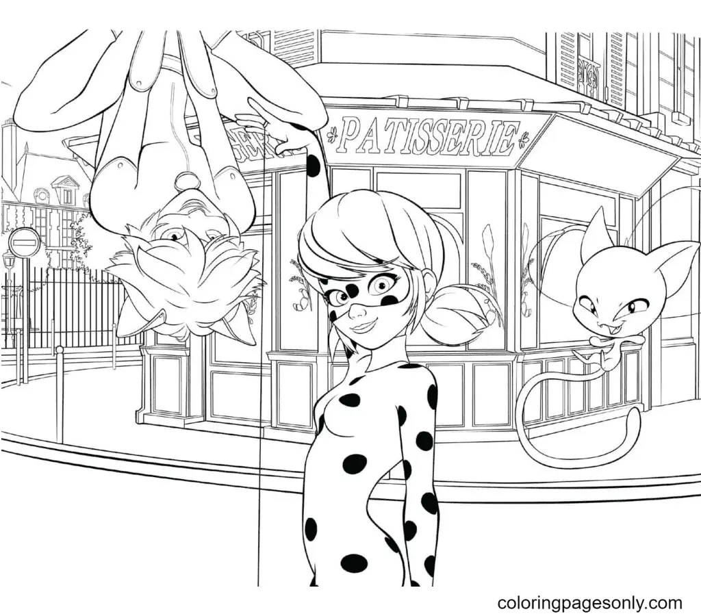 Ladybug and Cat Noir Coloring Pages 8
