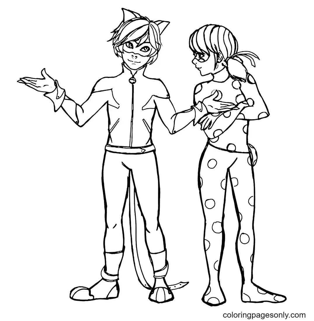 Ladybug and Cat Noir Coloring Pages 9