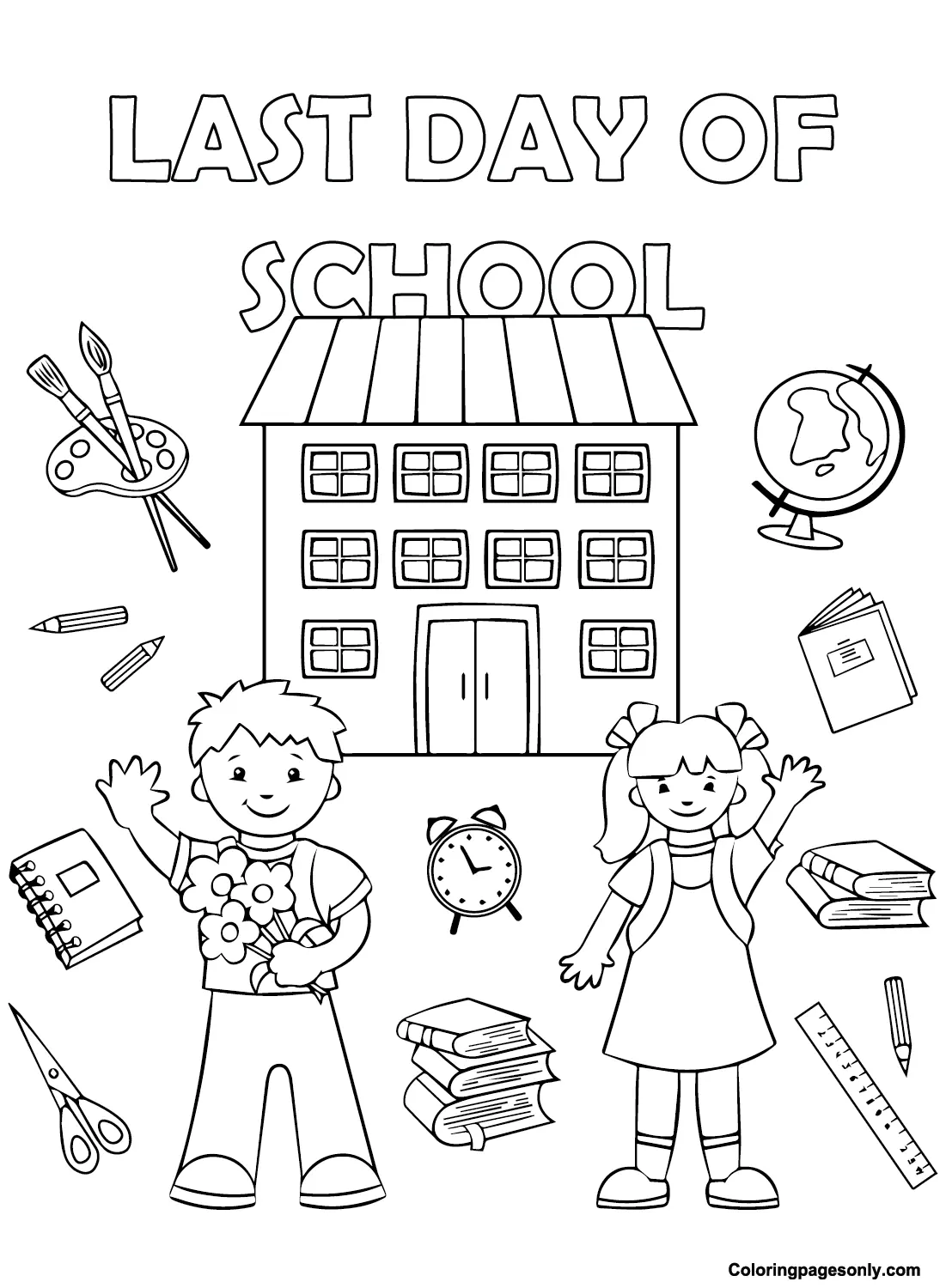 Last Day of School Coloring Pages 1