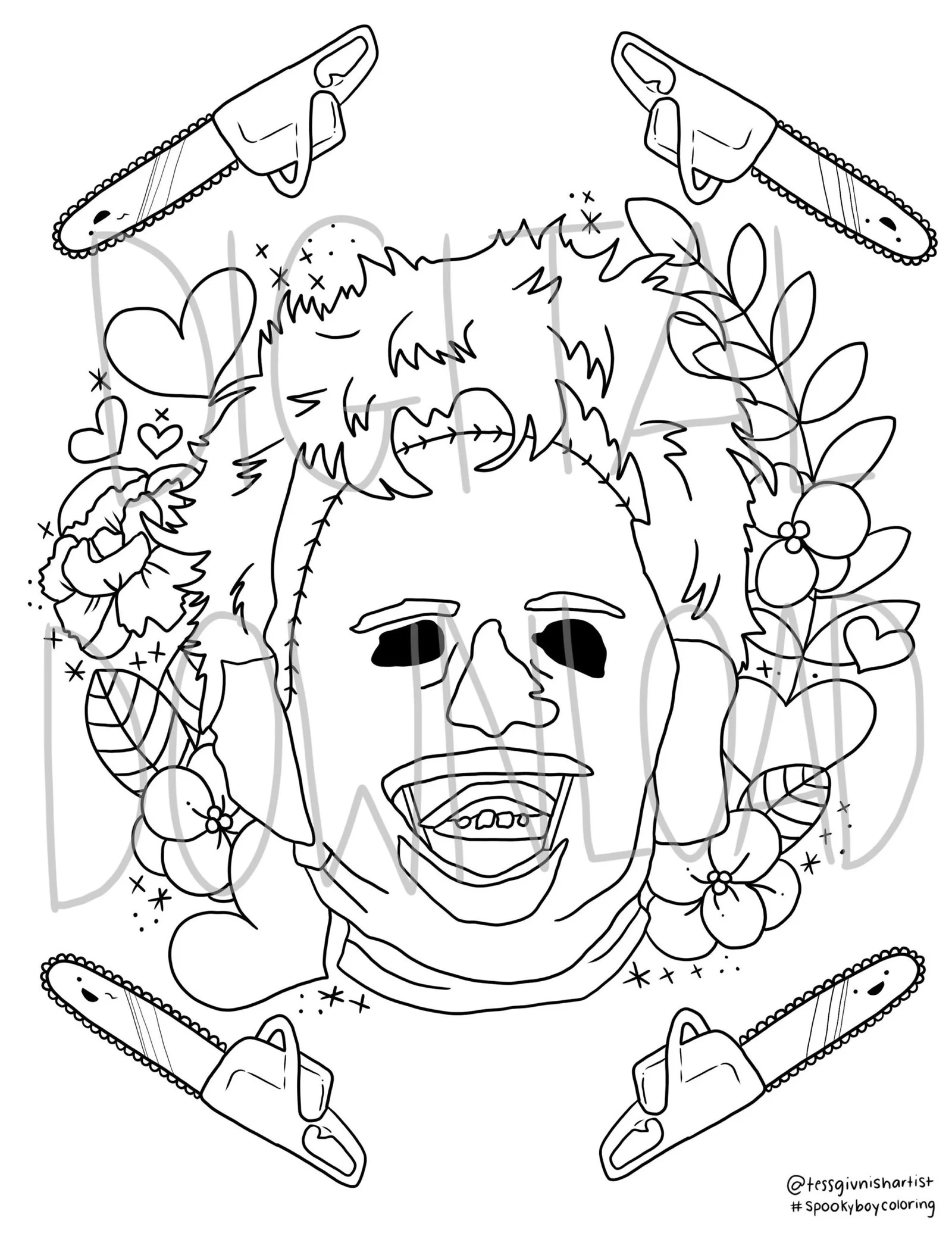 Leatherface Para Colorear 1