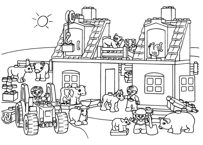 Fazenda Lego Para Colorir 7