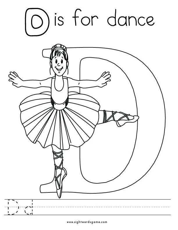 Desenhos de Letra D Para Colorir 1