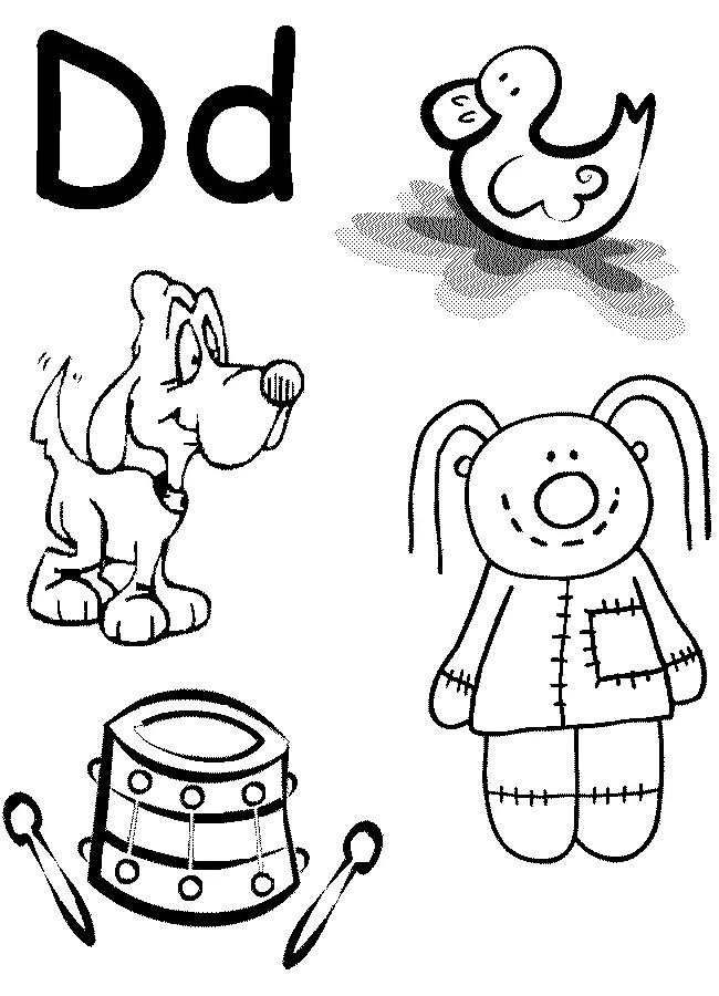 Desenhos de Letra D Para Colorir 6