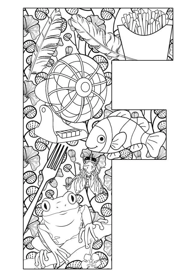 Letter F Coloring Pages 18