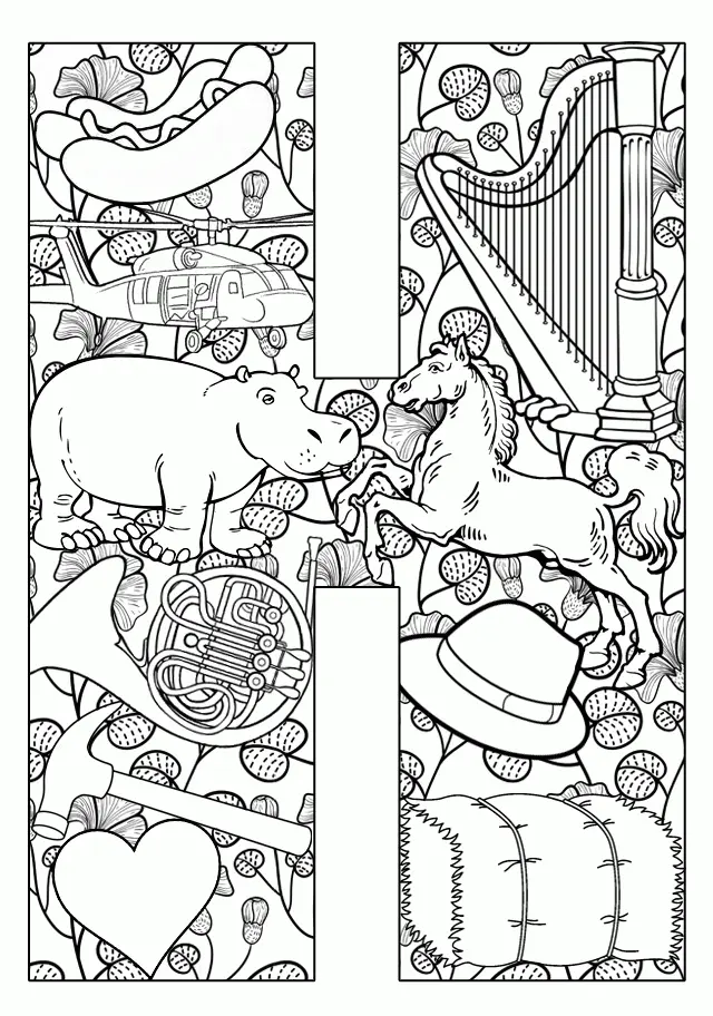 Letter H Coloring Pages 14