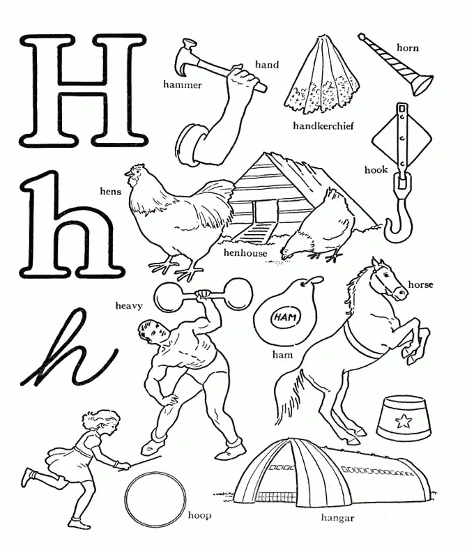Letter H Coloring Pages 20