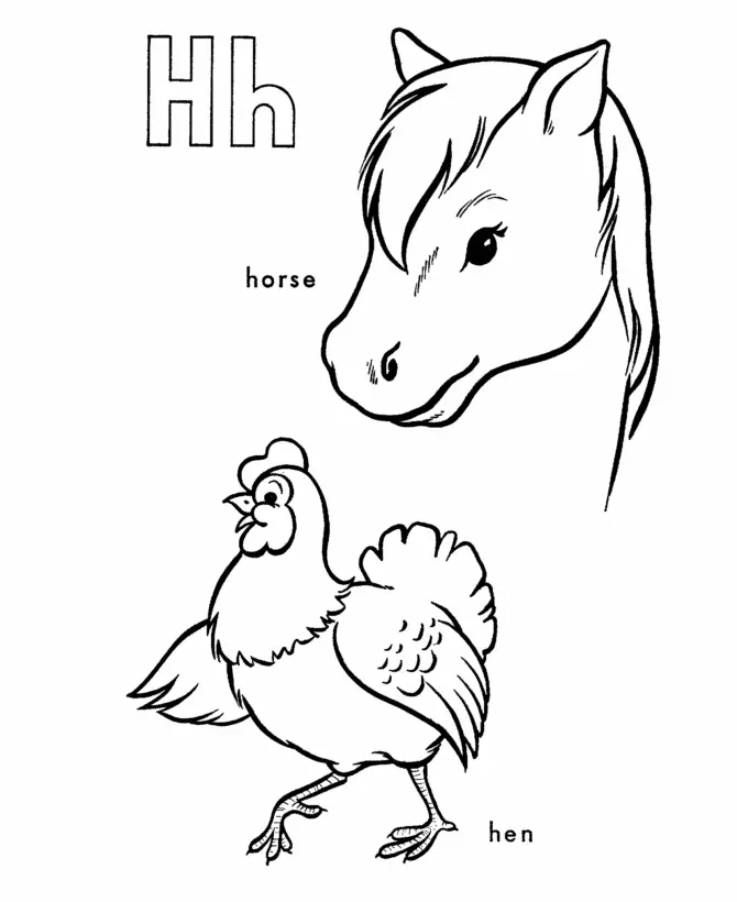 Letter H Coloring Pages 6