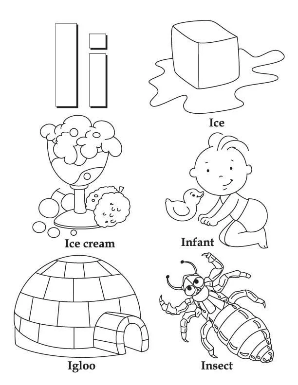 Desenhos de Letra I Para Colorir 9