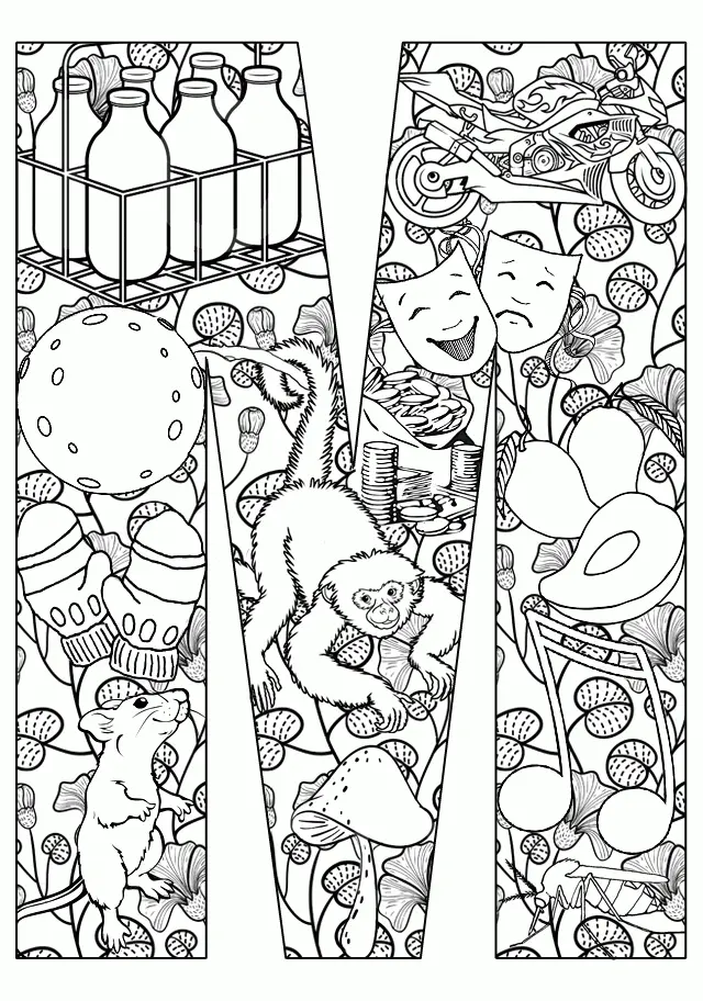Letter M Coloring Pages 8
