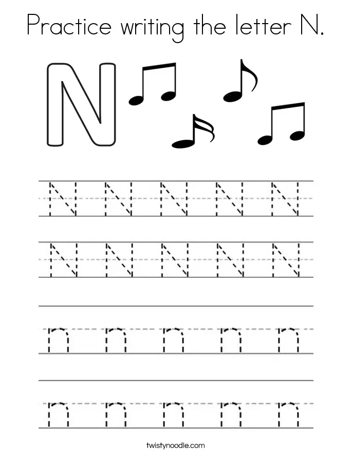 La Letra N Para Colorear 41