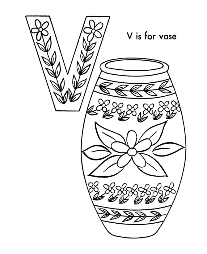 Desenhos de Letra V Para Colorir 10
