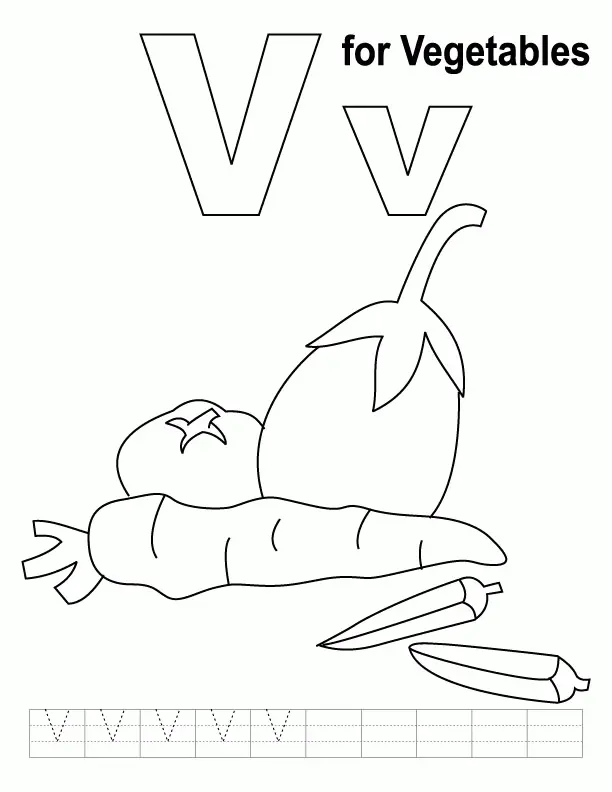 Desenhos de Letra V Para Colorir 13