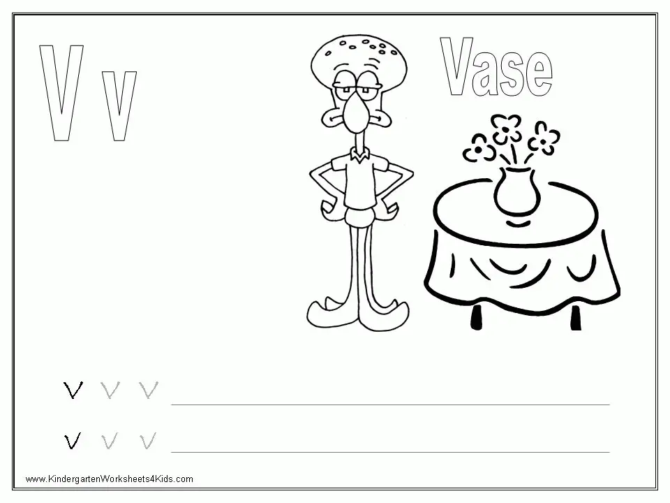 Desenhos de Letra V Para Colorir 14