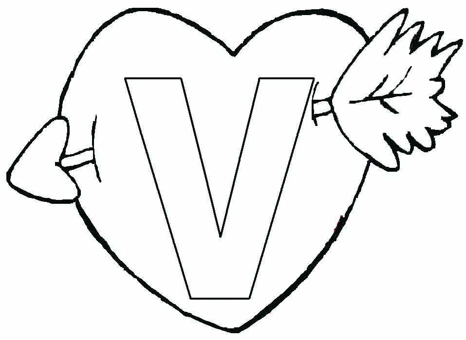 Desenhos de Letra V Para Colorir 17