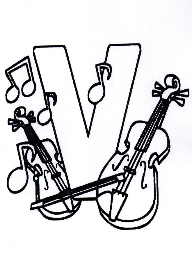 Desenhos de Letra V Para Colorir 18