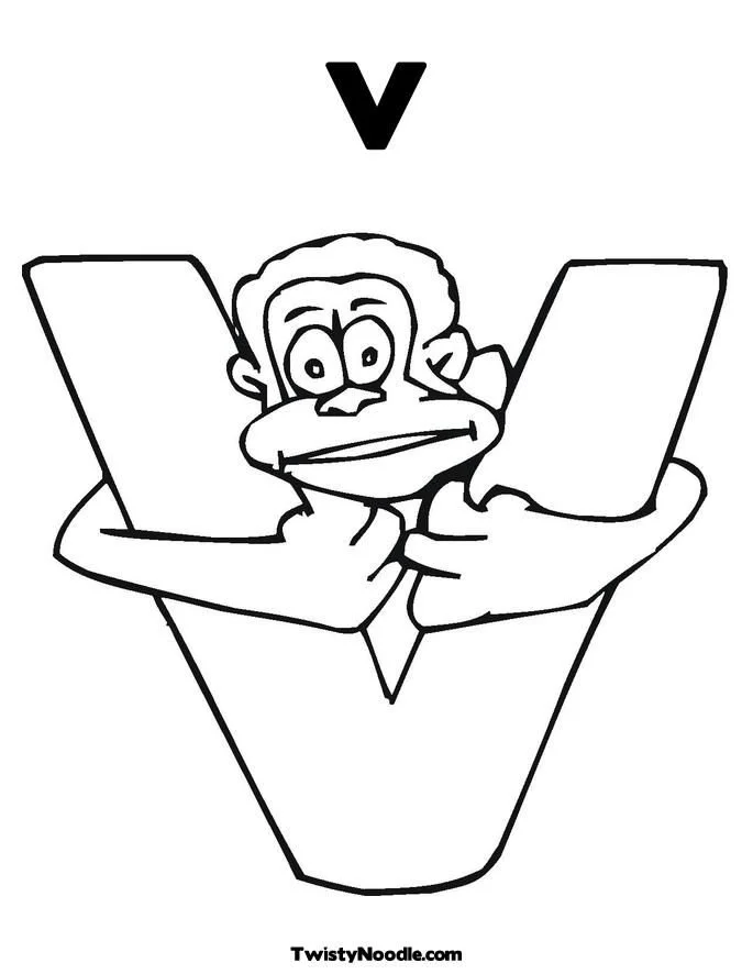 Desenhos de Letra V Para Colorir 22