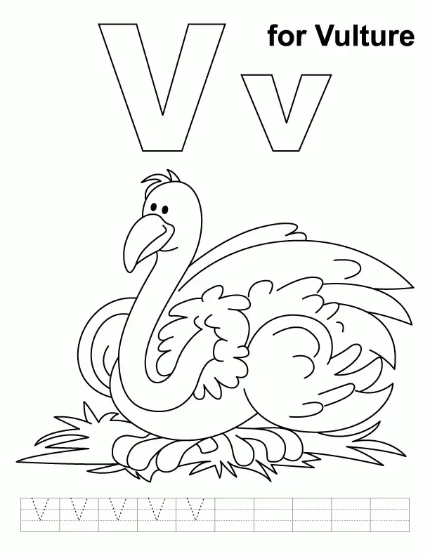 Desenhos de Letra V Para Colorir 23