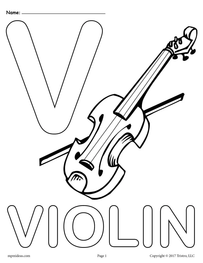 Desenhos de Letra V Para Colorir 30