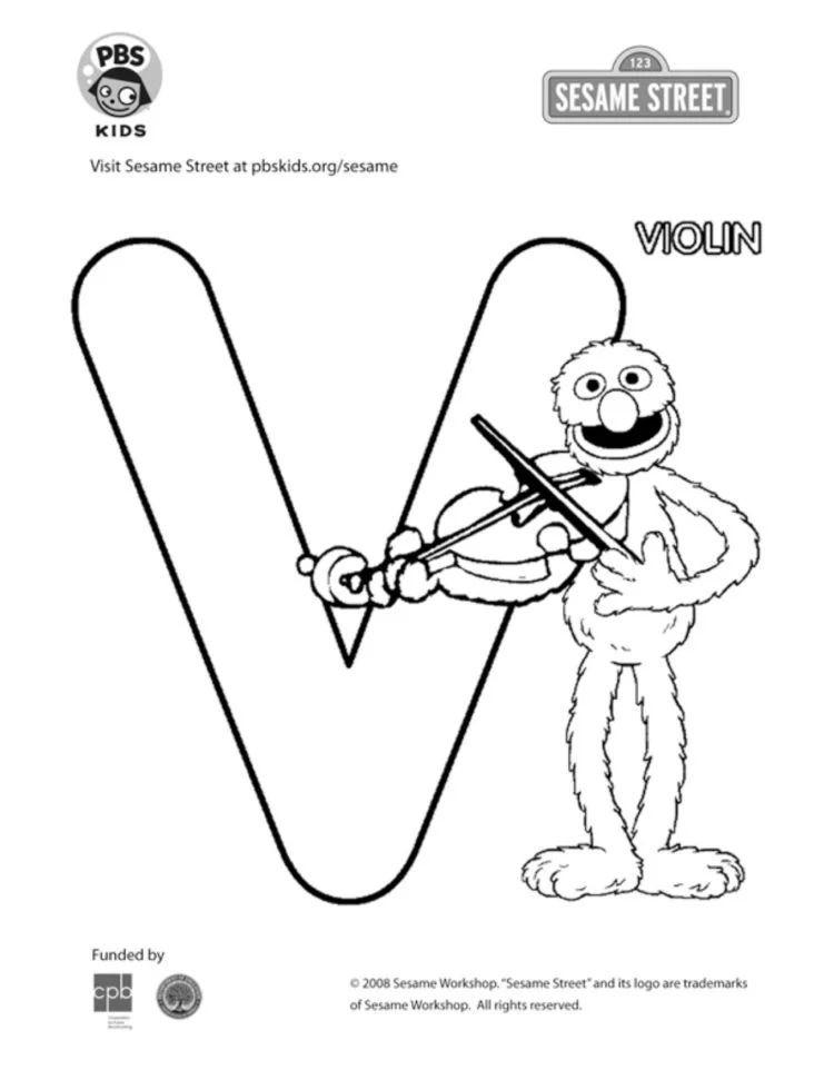 Desenhos de Letra V Para Colorir 34