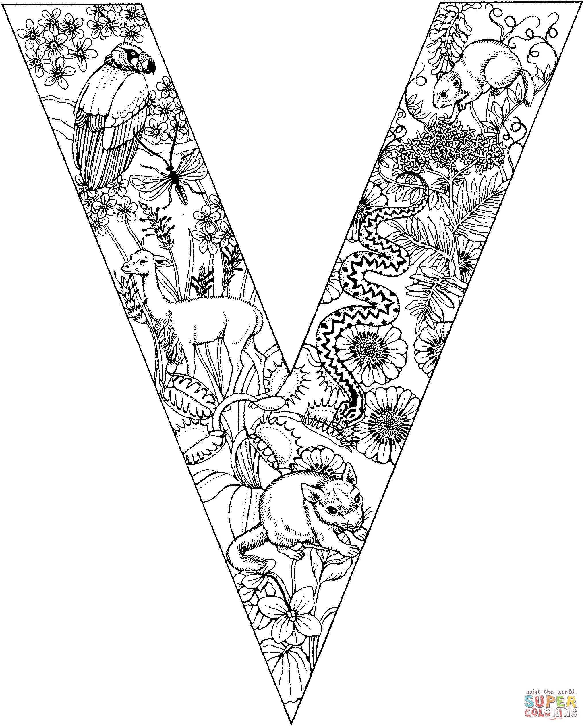 Desenhos de Letra V Para Colorir 36