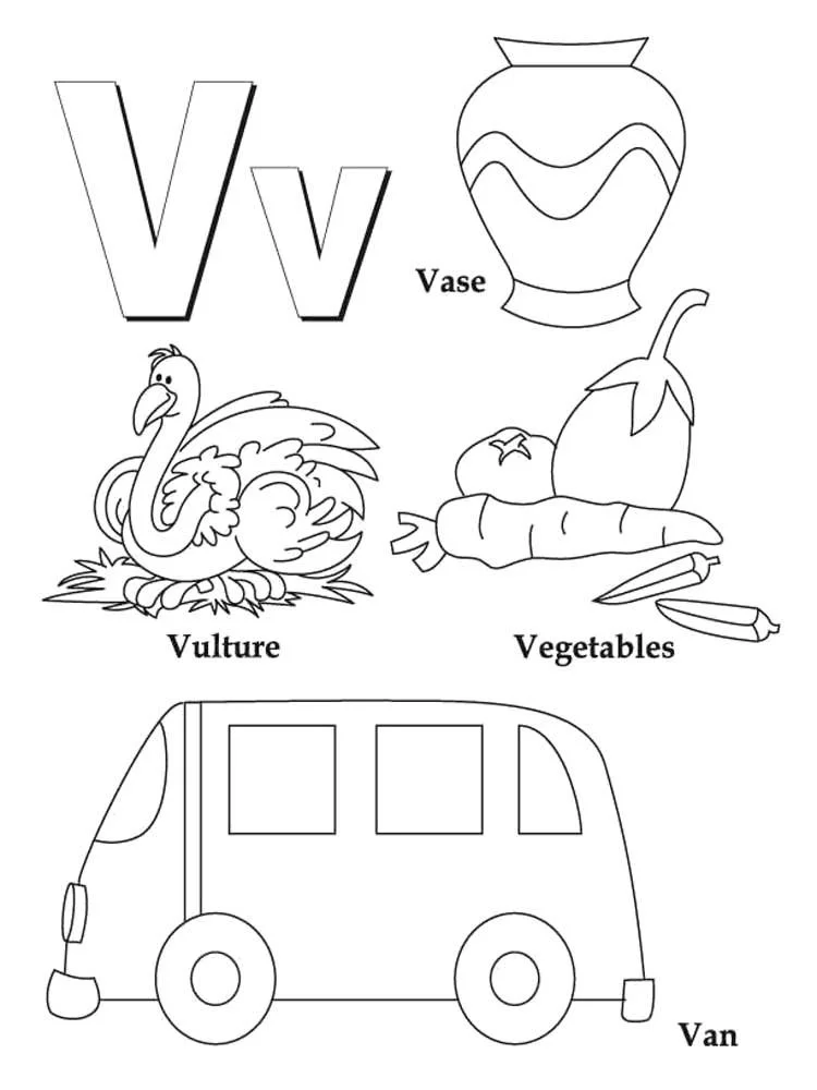 Desenhos de Letra V Para Colorir 38