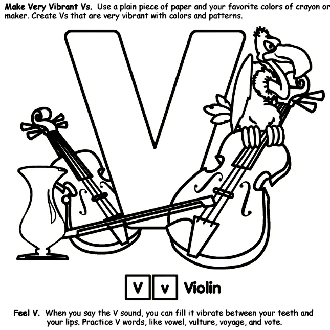 Desenhos de Letra V Para Colorir 47