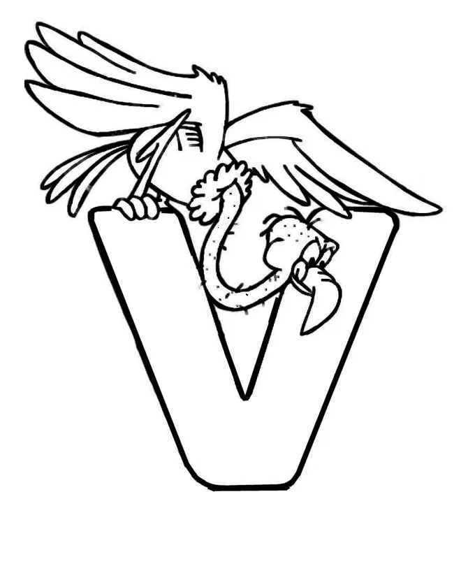 Desenhos de Letra V Para Colorir 8