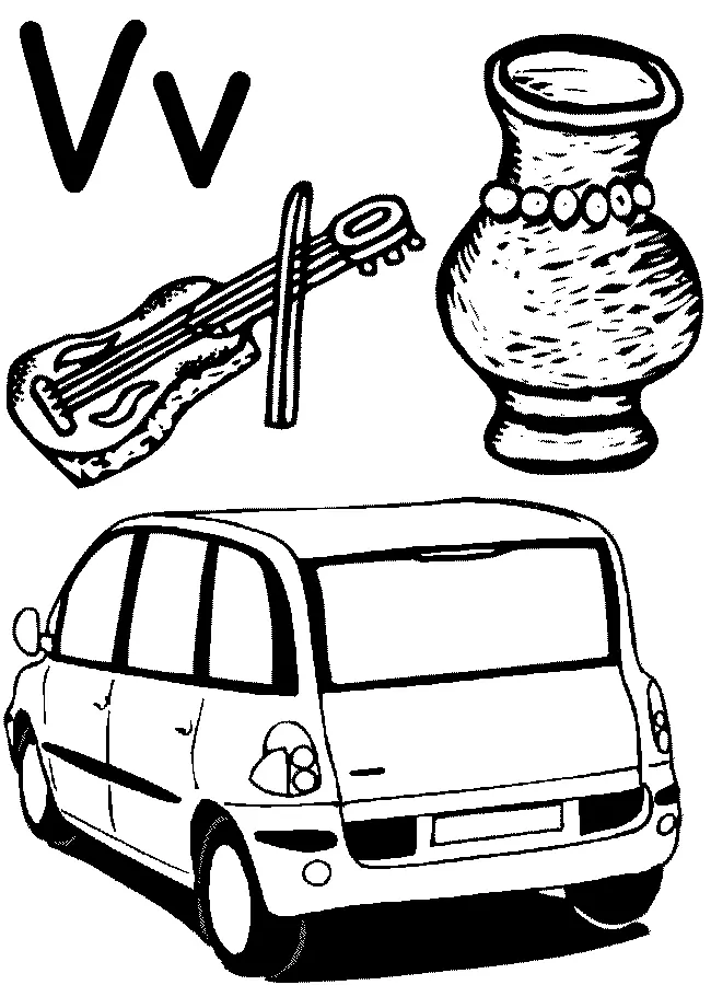 Desenhos de Letra V Para Colorir 9