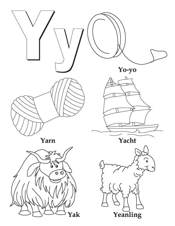 Letter Y Coloring Pages 3