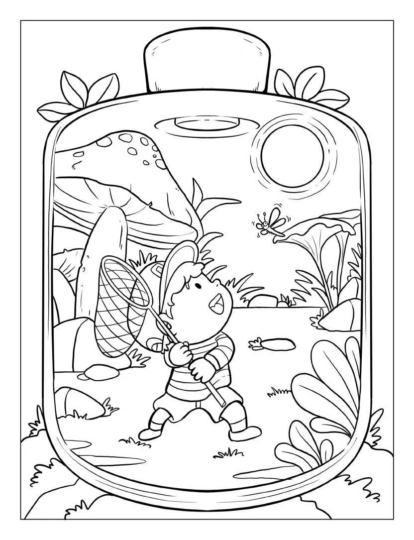 Vida dentro del tarro pginas para colorear 37
