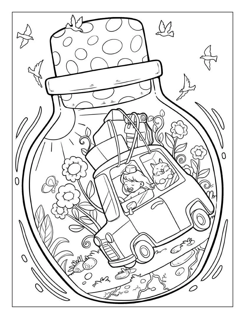 Vida dentro del tarro pginas para colorear 7