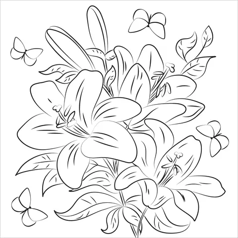 Desenhos de Lirios Para Colorir 15