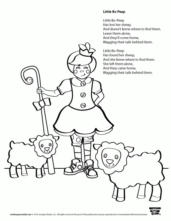 Little Bo Peep Coloring Pages 10