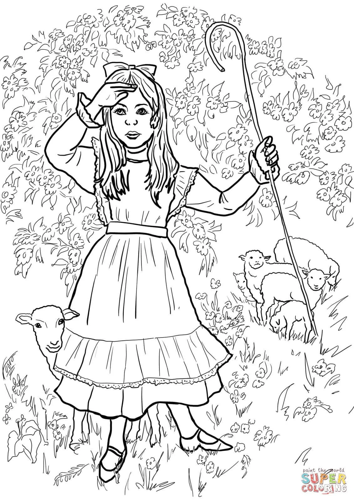 Little Bo Peep Coloring Pages 13