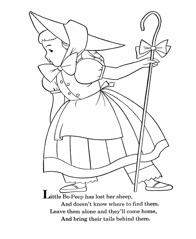 Little Bo Peep Coloring Pages 2