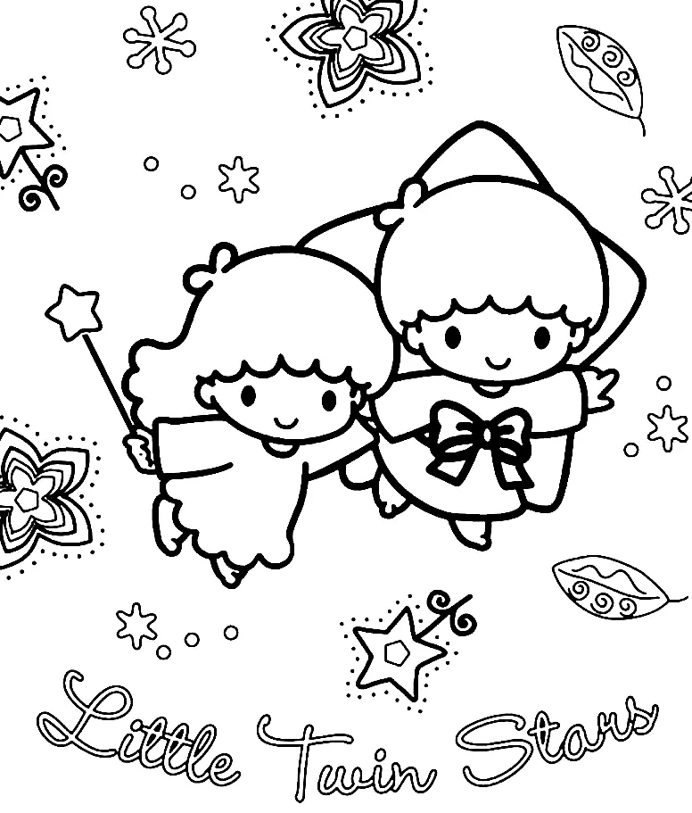 Little Twin Stars Para Colorear