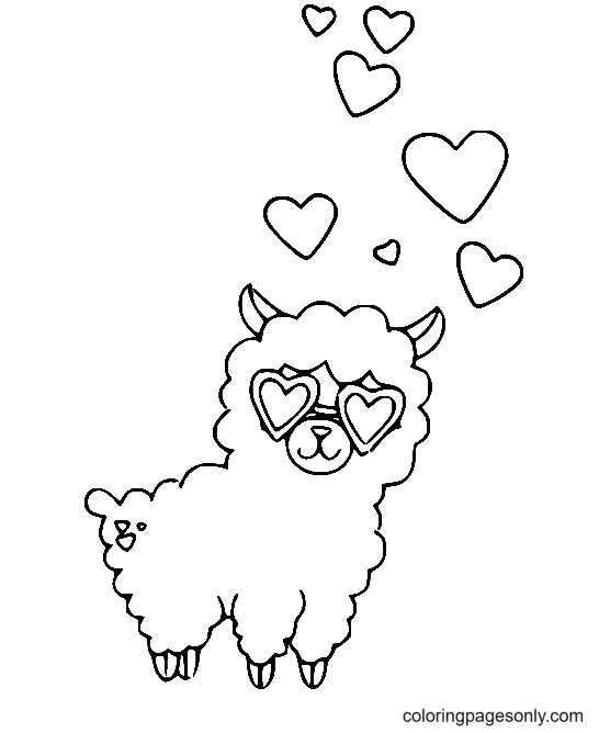Llama Coloring Pages 8