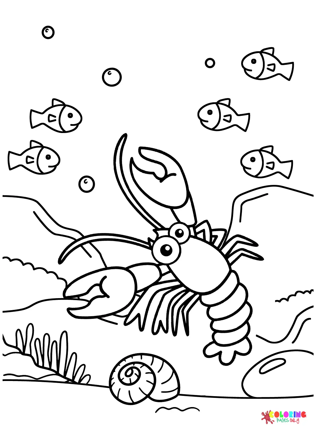 Langosta Para Colorear 1