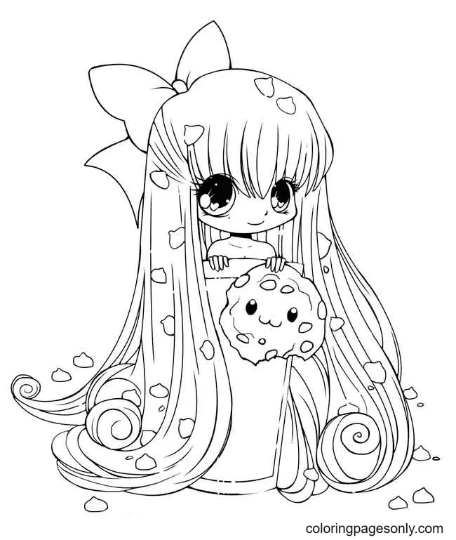 Long Hair Anime Girl Coloring Pages 25