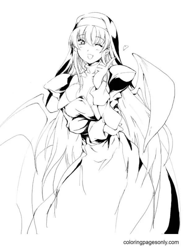 Long Hair Anime Girl Coloring Pages 30