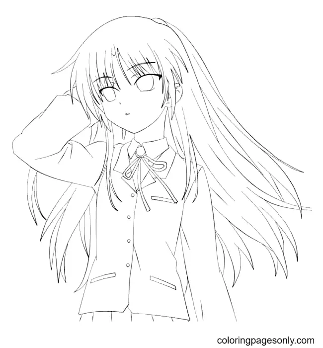 Long Hair Anime Girl Coloring Pages 31