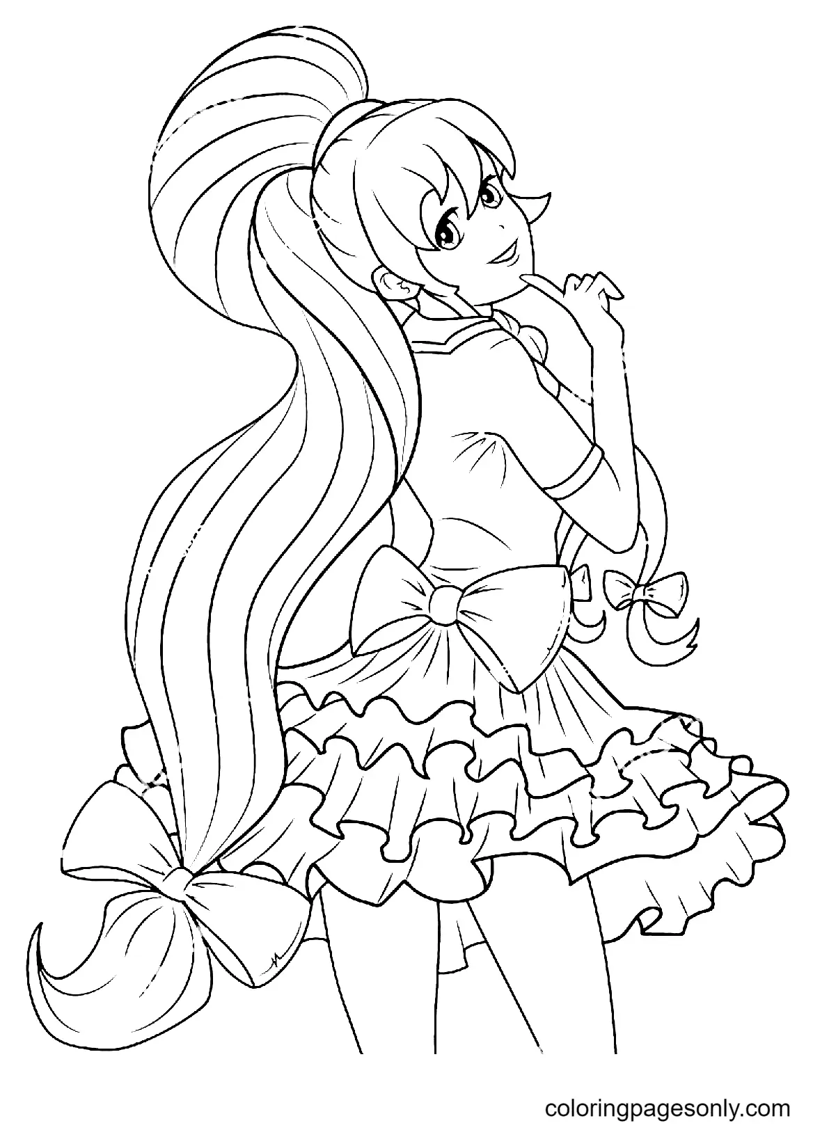 Long Hair Anime Girl Coloring Pages 39