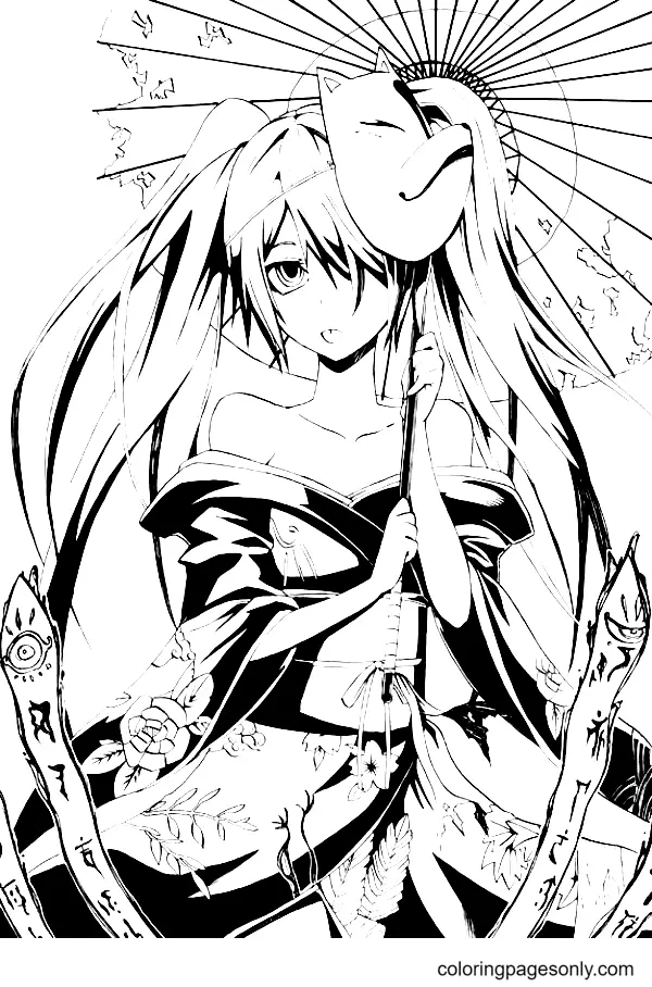 Long Hair Anime Girl Coloring Pages 50