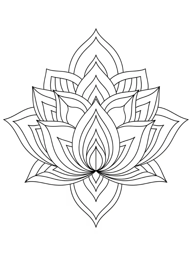 Lotus Coloring Pages 13