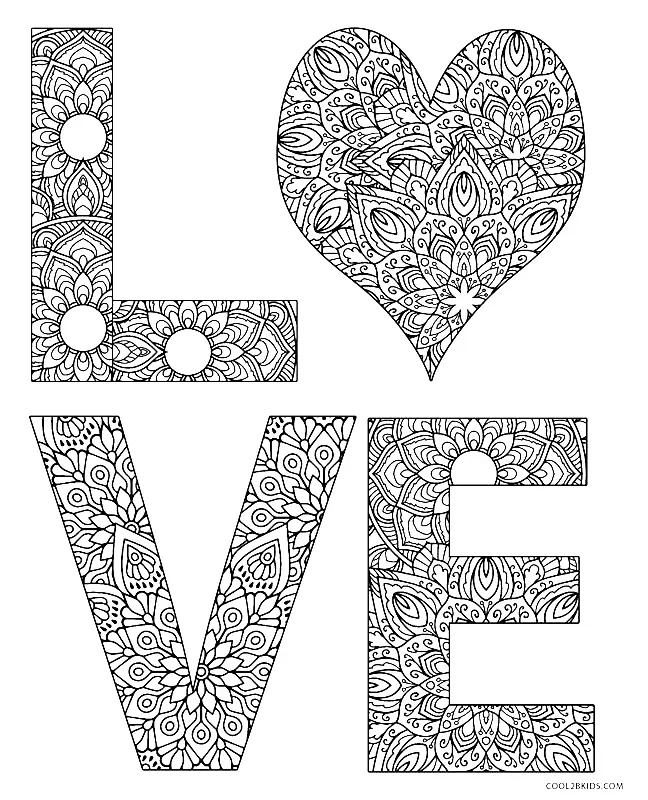 Love Coloring Pages 23
