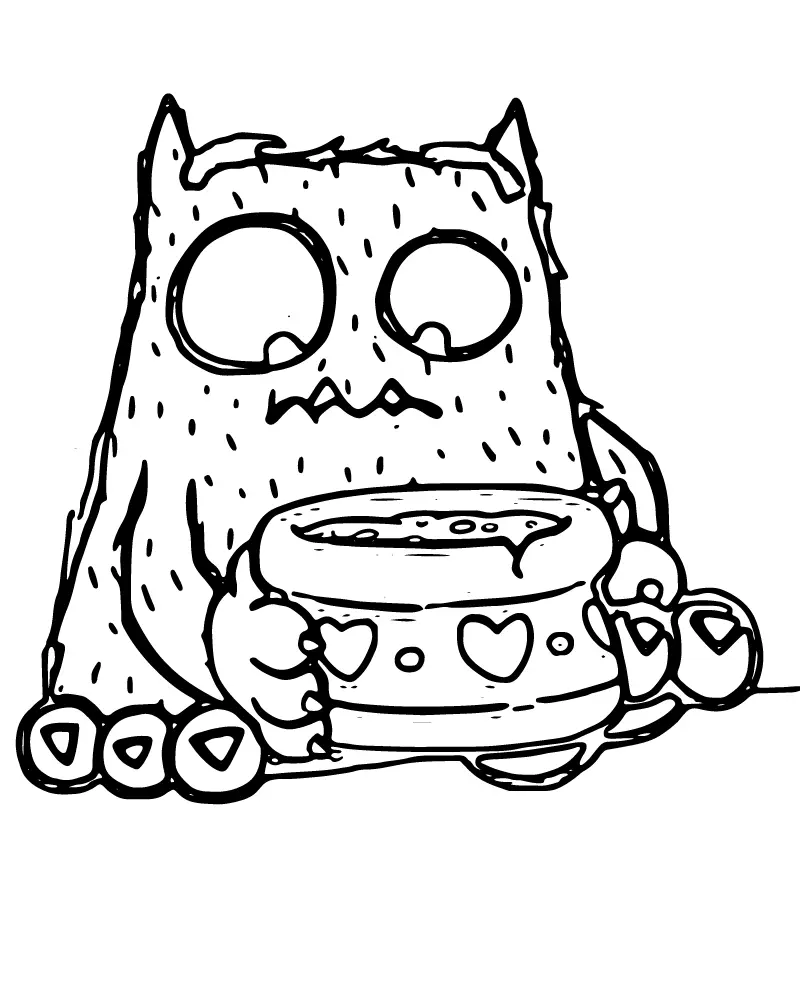 Monstro do Amor para Colorir 1