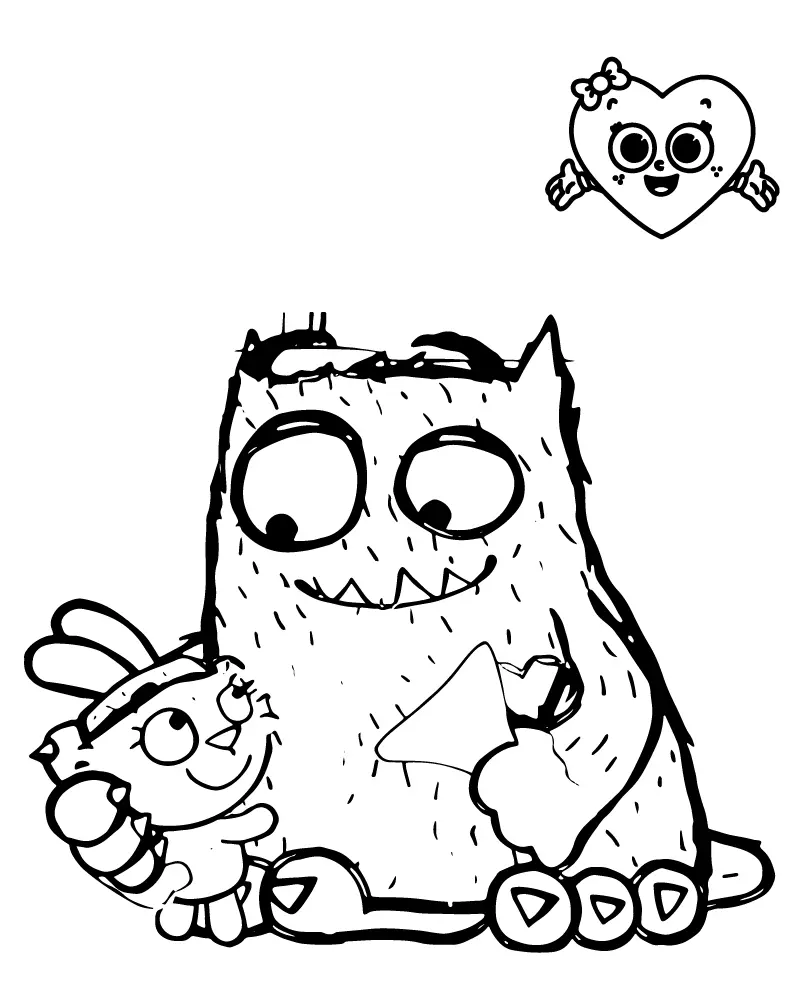 Monstro do Amor para Colorir 12