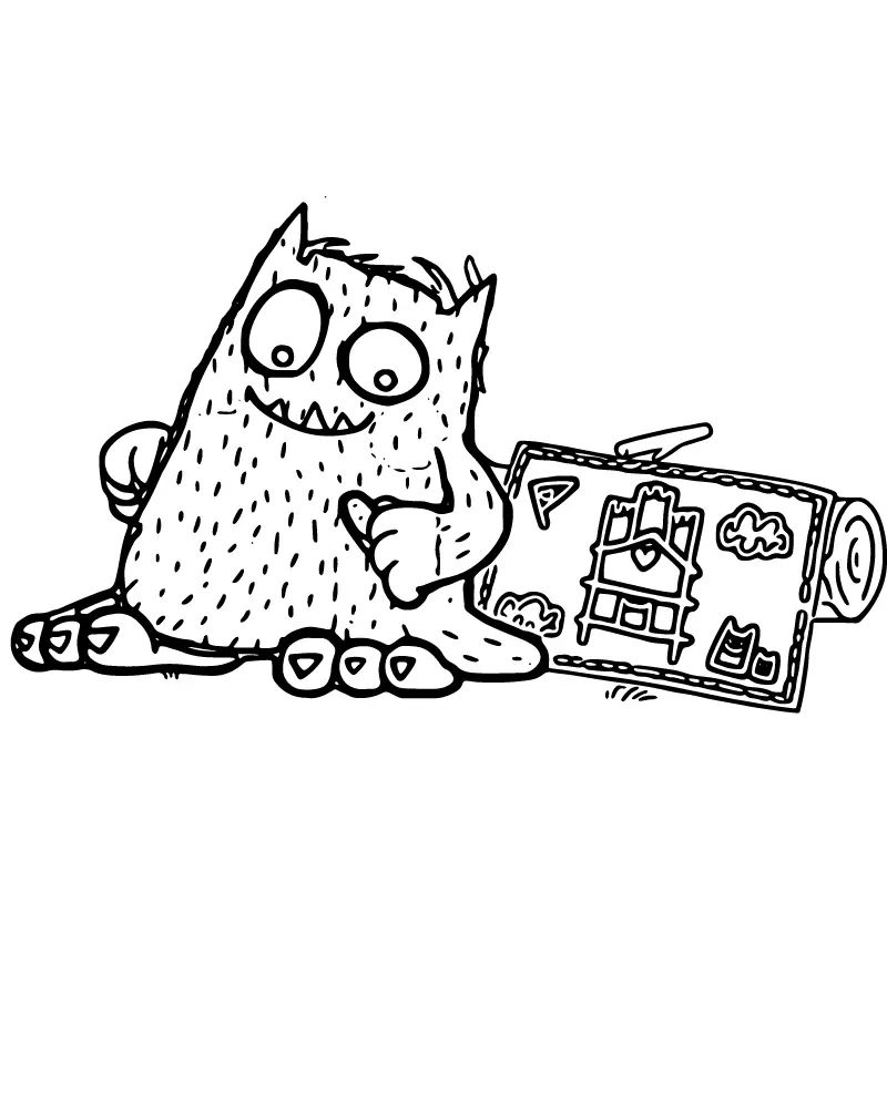 Monstro do Amor para Colorir 14