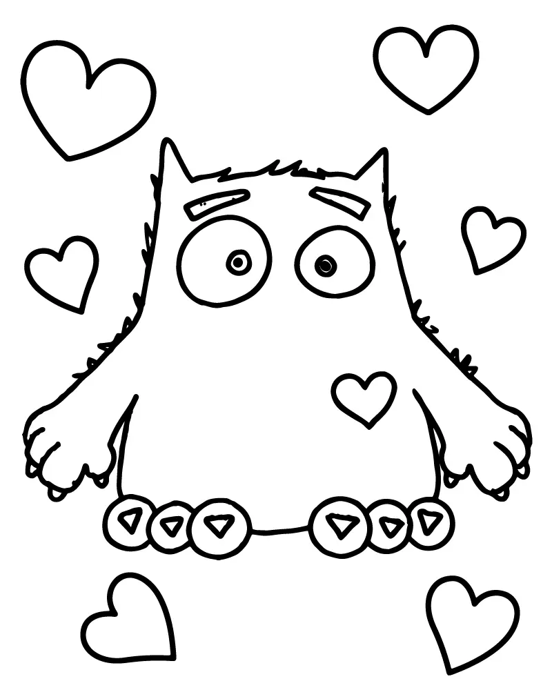 Monstro do Amor para Colorir 18