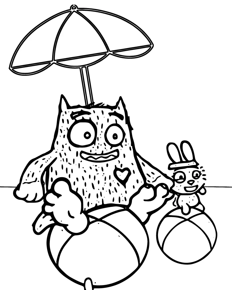 Monstro do Amor para Colorir 7